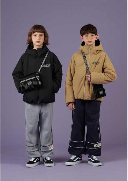 Áo khoác bông có mũ hãng ICEBISCUIT Hàn 2 màu nâu, đen