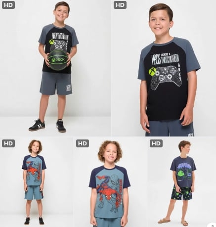 Bộ cộc tay bé trai 3 mẫu Minecraft, Spiderman, Xbox