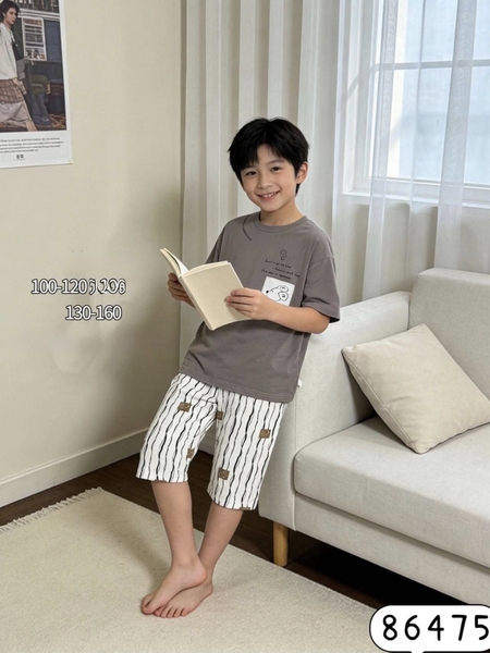 Bộ cotton lửng xuất Hàn 6 mẫu bé trai Mickey, Snoopy