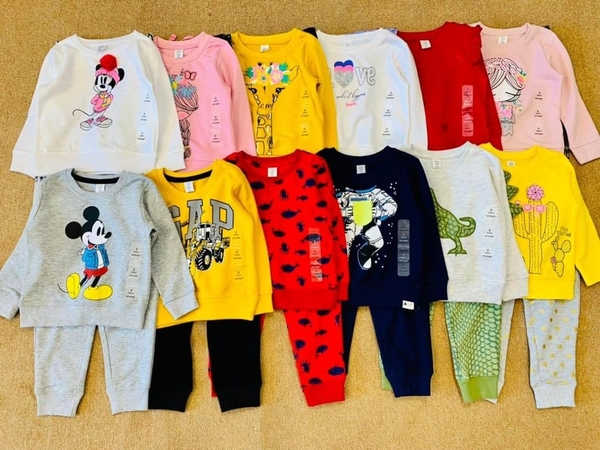 Bộ nỉ da cá cotton hãng Gap nhiều mẫu bé trai bé gái