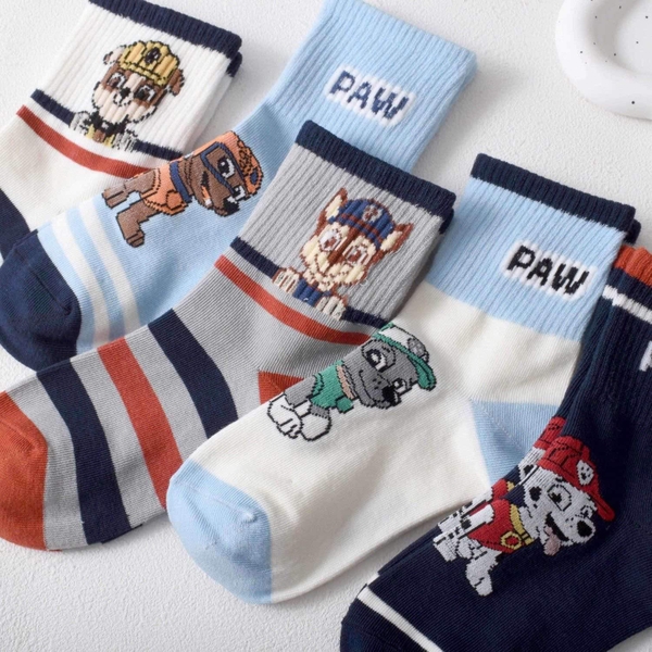 Set 5 đôi tất Paw Patrol cho bé