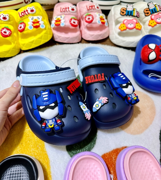 Dép crocs Robot Future 2 màu xanh, ghi