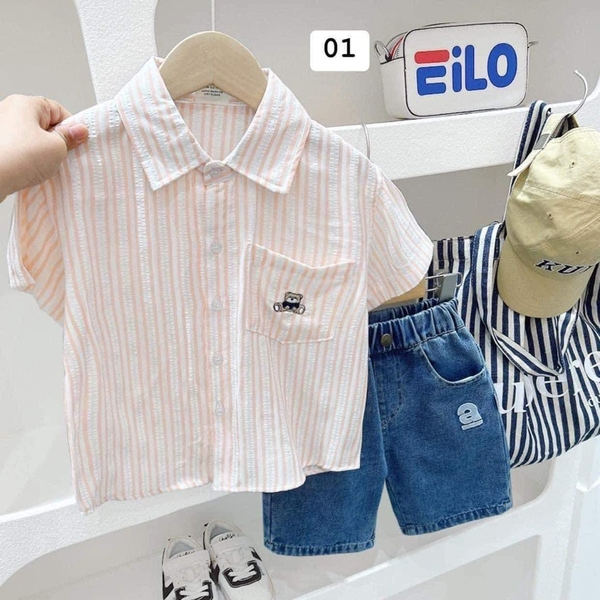 Áo sơ mi cộc tay bé trai KACADY 4 mẫu