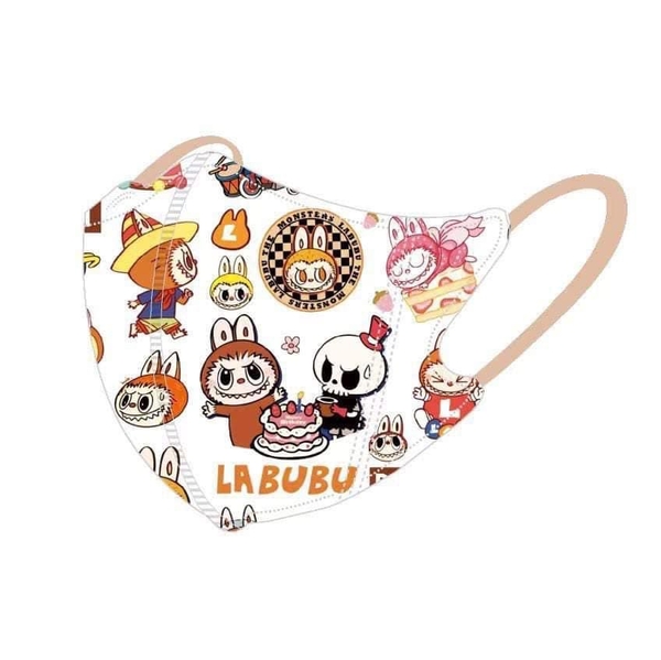 Set 50c khẩu trang mix hình Labubu, Chip&Dale