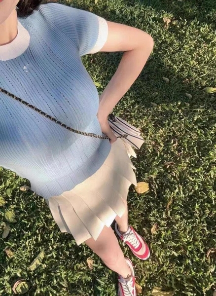 KGP - Áo len lửng dệt kim Chanel 3 màu