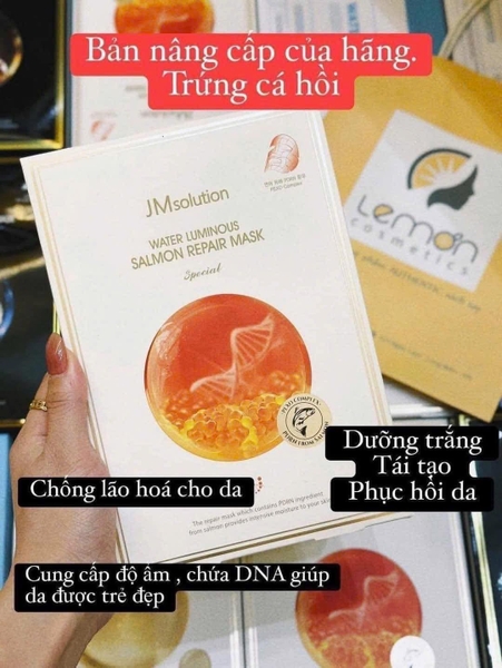 Hộp 5 miếng mặt nạ JM Solution loại Cá hồi và tinh chất vàng, S.O.S Ampoule Collagen