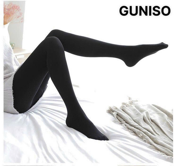 Quần tất GU 300D lót nỉ lông màu đen