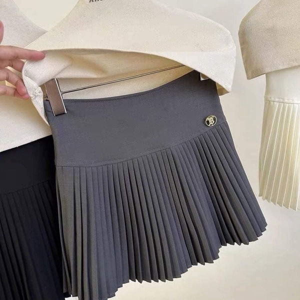 Chân váy xếp ly chữ A 3 màu đen, nâu, xám cho nữ