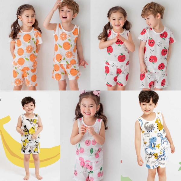 Bộ cotton giấy sát nách The Minou xuất Hàn nhiều mẫu cho bé