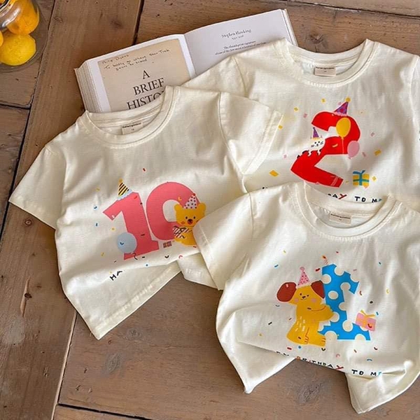 Áo phông cotton cộc tay đánh số từ 1 đến 10