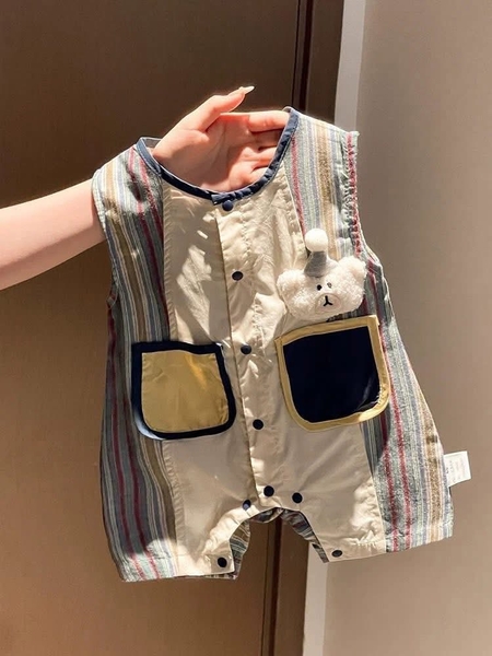 Bodysuit chú hề 2in1 cổ yếm tháo rời kèm gấu