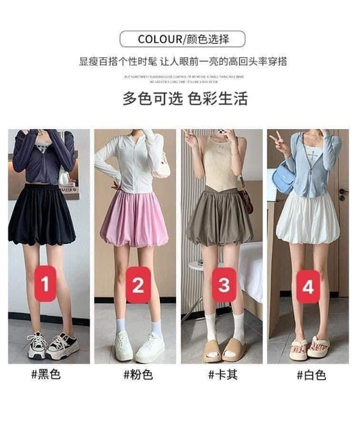 Quần bồng dáng quả bí 4 màu đen, nâu, hồng, trắng