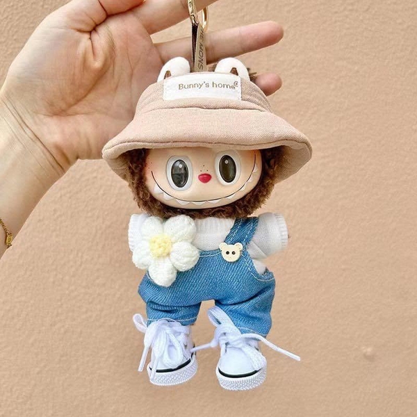 Móc khoá Labubu size 17cm kèm quần áo 5 mẫu