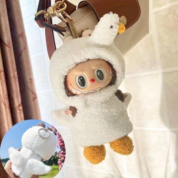 Móc khoá Labubu size 17cm kèm quần áo 5 mẫu