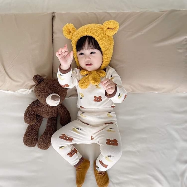 Bộ cotton xuất Hàn dài tay 22 mẫu cho bé