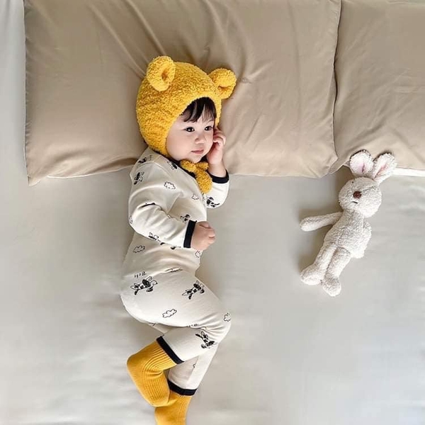 Bộ cotton xuất Hàn dài tay 22 mẫu cho bé