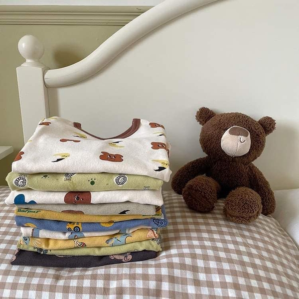 Bộ cotton xuất Hàn dài tay 22 mẫu cho bé