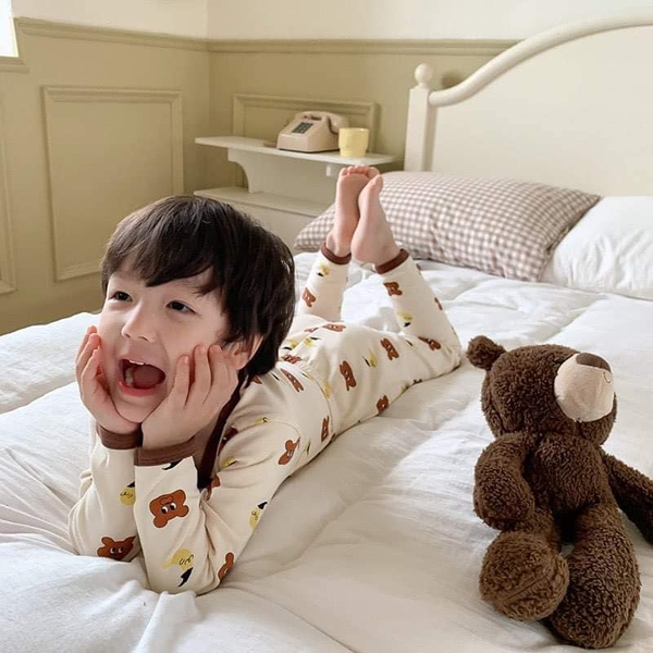 Bộ cotton xuất Hàn dài tay 22 mẫu cho bé