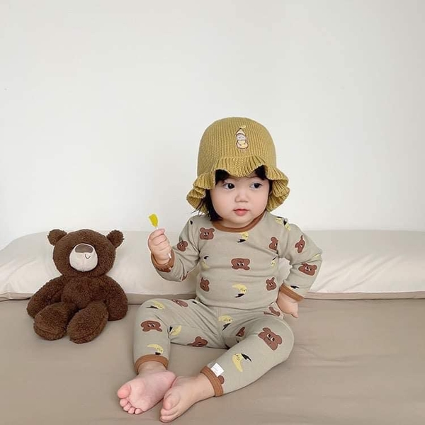 Bộ cotton xuất Hàn dài tay 22 mẫu cho bé