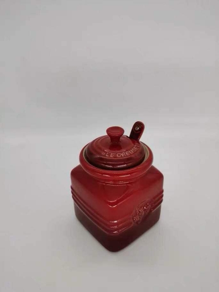 Set 3 hũ đựng gia vị bằng sứ hãng Le Creuset sắc màu