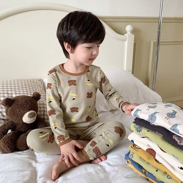 Bộ cotton xuất Hàn dài tay 22 mẫu cho bé