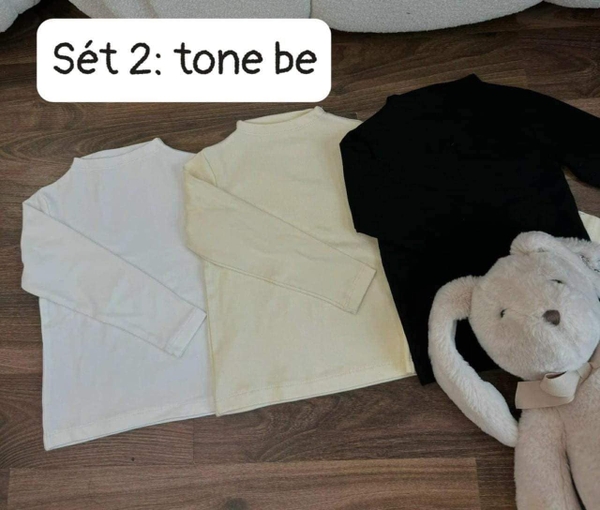 Set 3 áo giữ nhiệt cổ 3 phân cho bé 2 màu