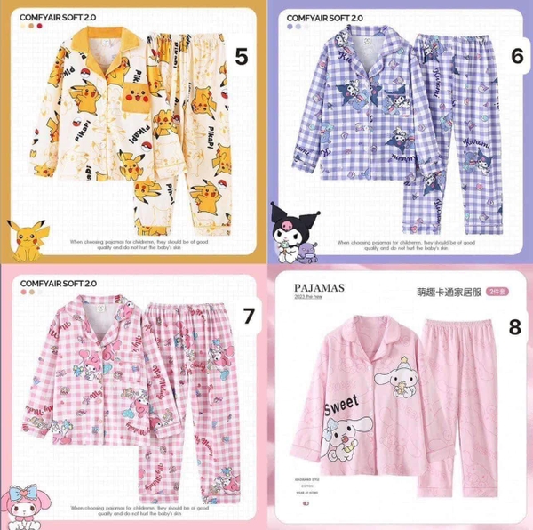 Bộ pyjamas 16 mẫu cho mẹ và bé