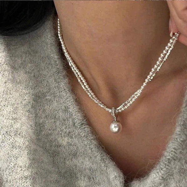 Vòng cổ layer mix ngọc trai