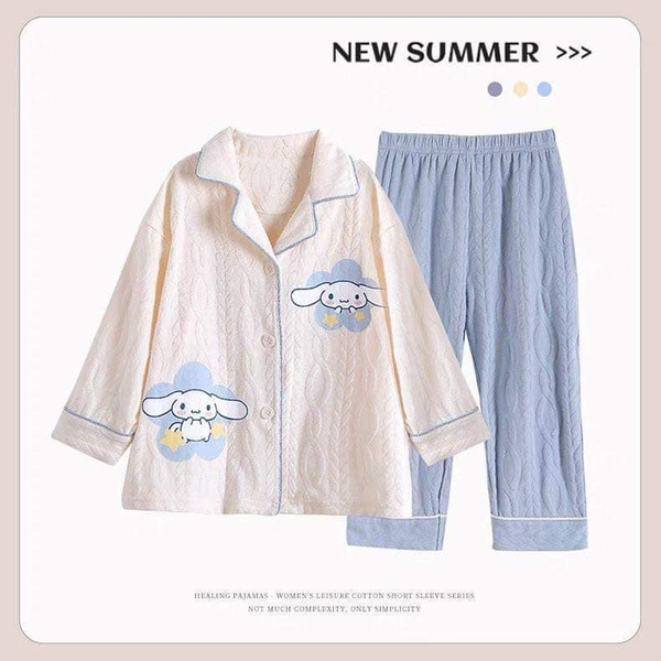 Bộ pyjamas Cinnamoroll dài tay 3 màu trắng, hồng, xanh cho bé