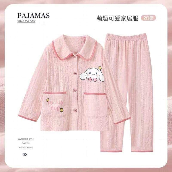 Bộ pyjamas Cinnamoroll dài tay 3 màu trắng, hồng, xanh cho bé