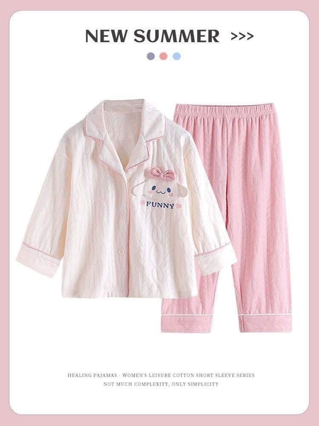 Bộ pyjamas Cinnamoroll dài tay 3 màu trắng, hồng, xanh cho bé