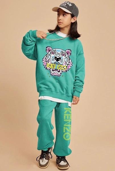 Bộ nỉ dài tay Kenzo con hổ 3 màu đen, xanh, vàng