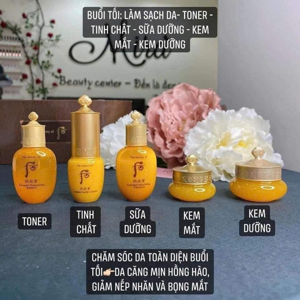 Set 5 món Whoo vàng mini chống lão hóa, cấp ẩm, nâng cơ, sáng da, chống nhăn
