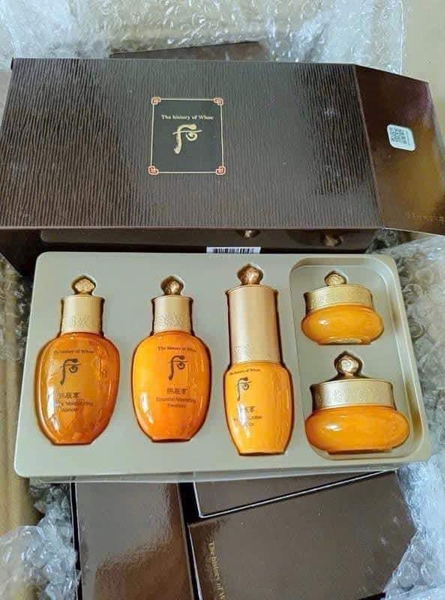 Set 5 món Whoo vàng mini chống lão hóa, cấp ẩm, nâng cơ, sáng da, chống nhăn