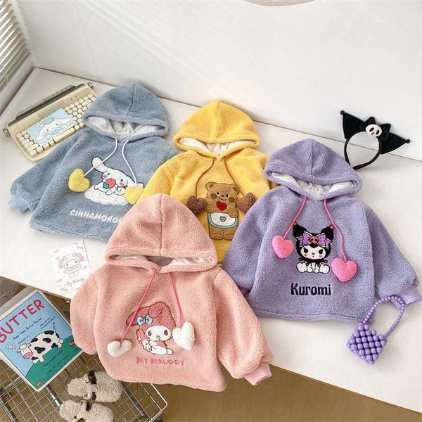 Áo nỉ bông hoodie Sanrio friends: Kuromi, Cinnamoroll, Melody