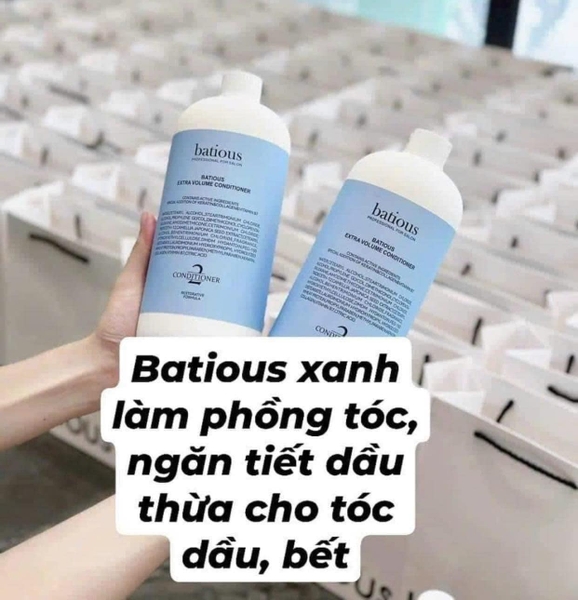 Set dầu gội xả Batious 500ml 3 màu xanh, tím, trắng CÓ TÚI GIẤY kèm set mini