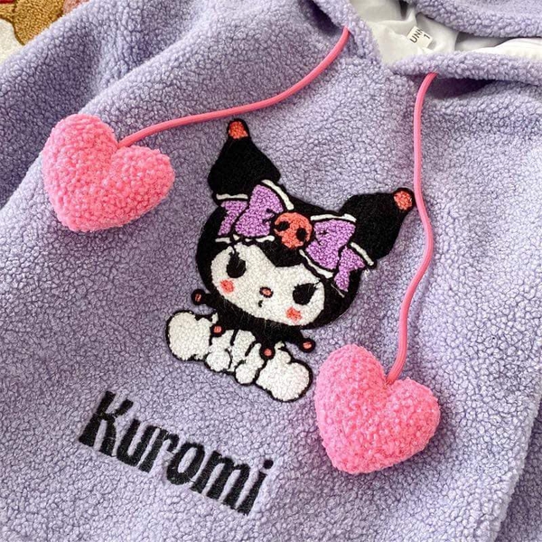 Áo nỉ bông hoodie Sanrio friends: Kuromi, Cinnamoroll, Melody