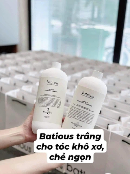 Set dầu gội xả Batious 500ml 3 màu xanh, tím, trắng CÓ TÚI GIẤY kèm set mini