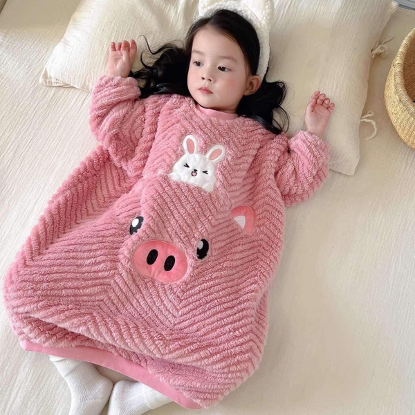 Túi ngủ bông thu đông 4 mẫu Lợn hồng, gấu vàng, Monster