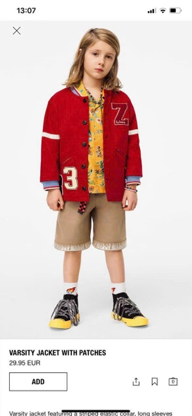 Áo khoác Zara bomber nỉ đỏ thêu chữ Z size đại