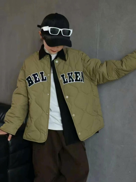 Áo khoác bomber trần trám Browny Bellken 2 màu xanh rêu, be nâu