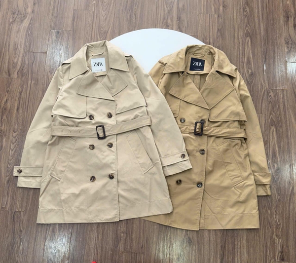 Áo kaki trendcoat mẹ hãng Zara 2 màu nâu, be