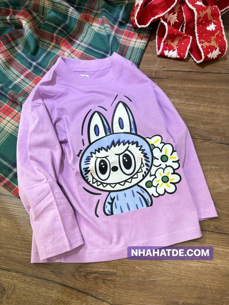 Áo phông dài tay cotton Labubu 6 mẫu cho bé