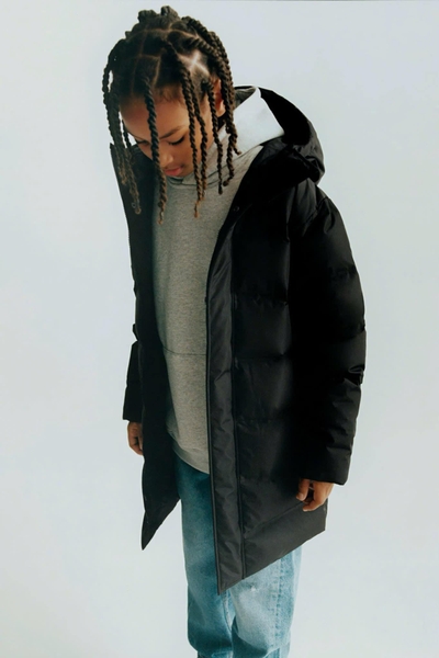 Áo khoác phao parka Zara dáng dài dư xịn 2 màu đen, xanh rêu