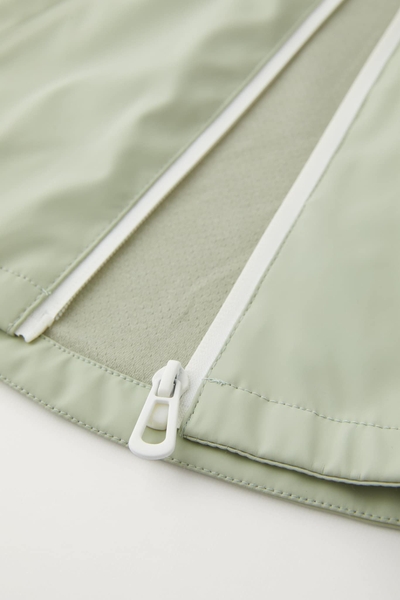 Áo khoác raincoat Zara baby kéo khóa có mũ màu xanh