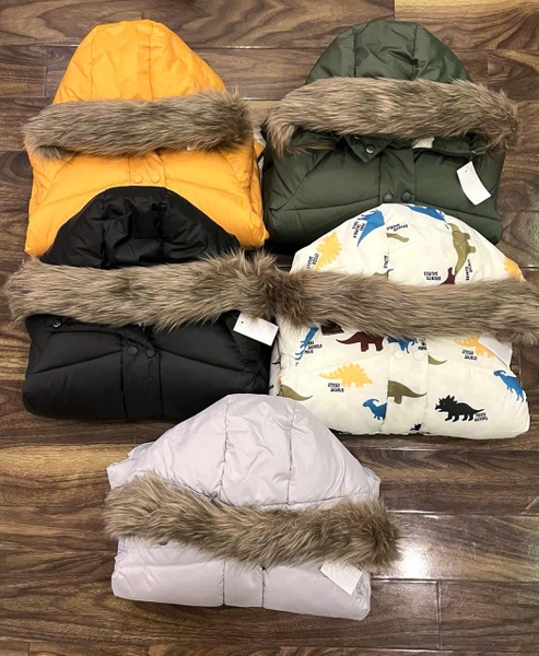 Áo parka phao lót lông Zara có mũ 5 màu cho bé