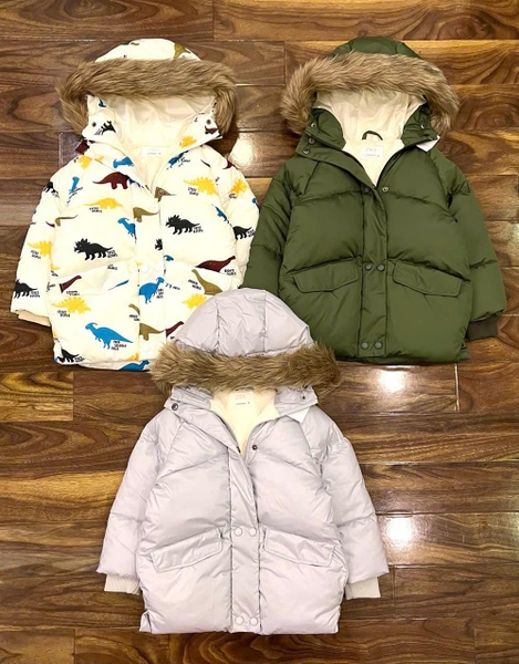 Áo parka phao lót lông Zara có mũ 5 màu cho bé