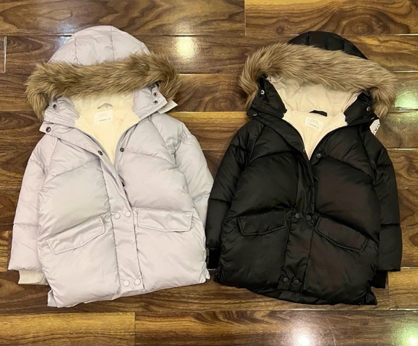 Áo parka phao lót lông Zara có mũ 5 màu cho bé