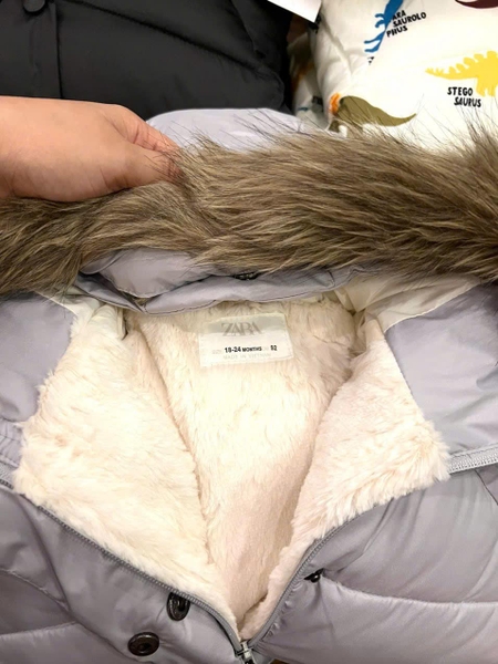 Áo parka phao lót lông Zara có mũ 5 màu cho bé