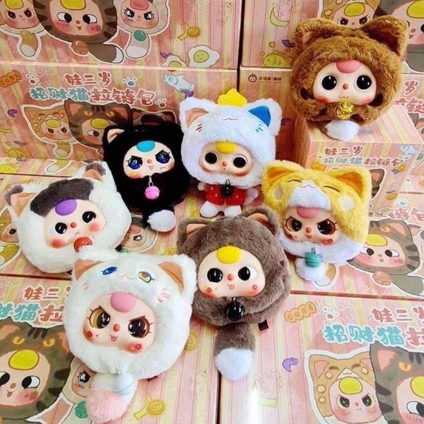 Baby Three Mèo thần tài Lucky Cat Zipper